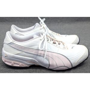 PUMA Womens Shoes - White/Pink, Sport Lifestyle, Jogging, Tennis, Sneakers, 6.5